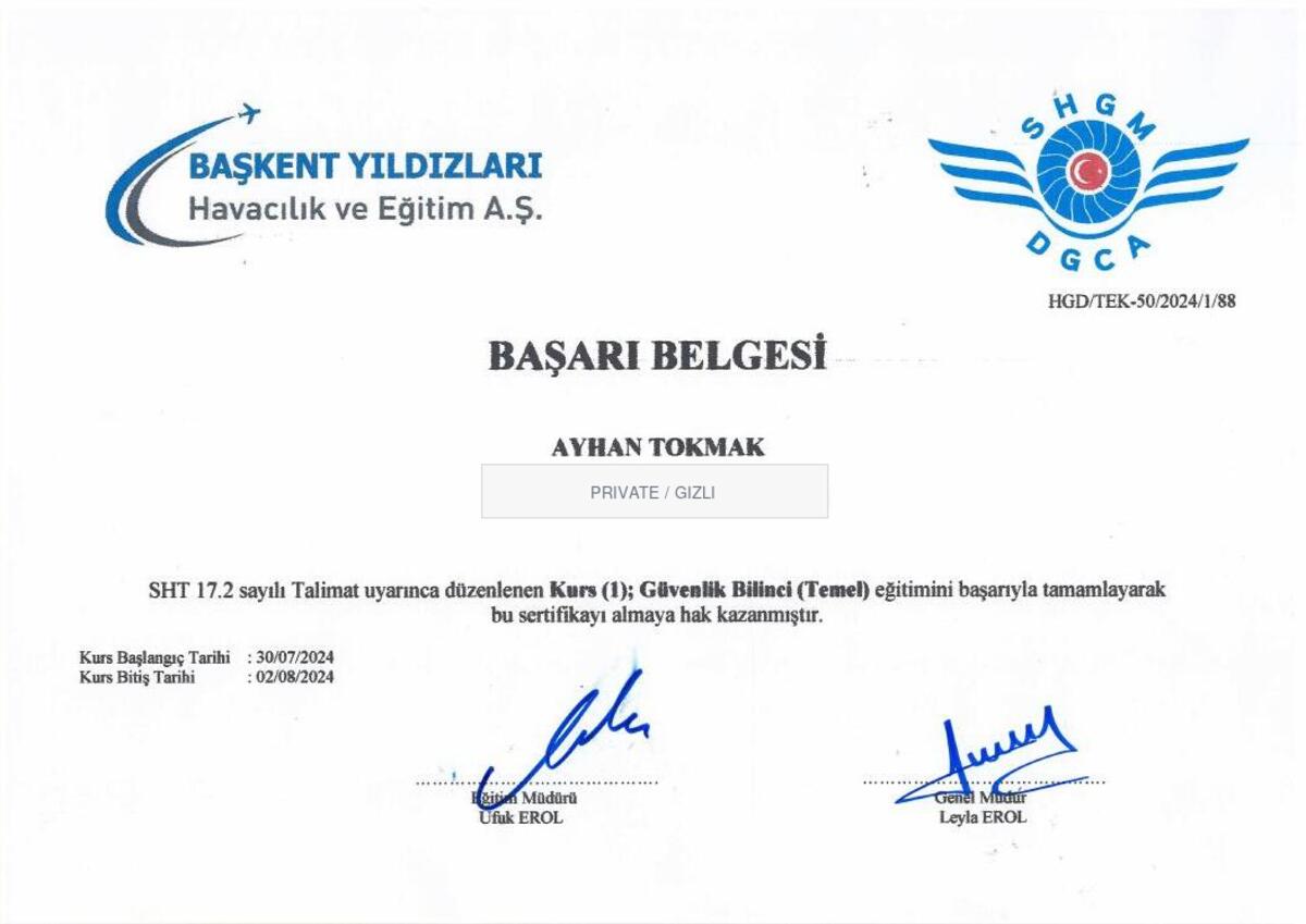 Basic Security Awareness certificate